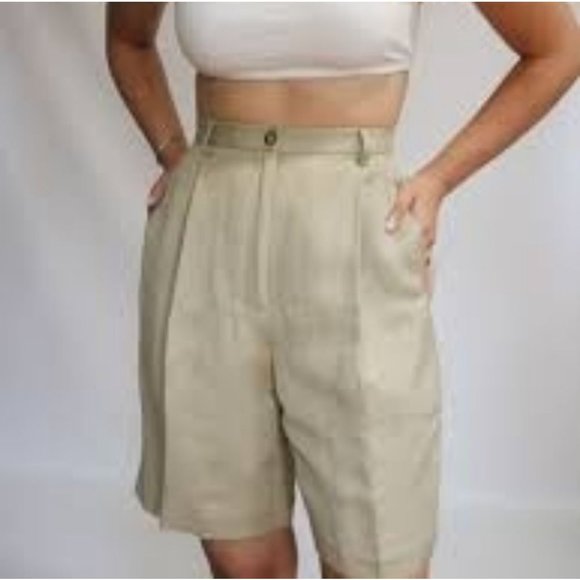 Dockers ReCode Linen Shorts Vintage Pleated High - Picture 11 of 11